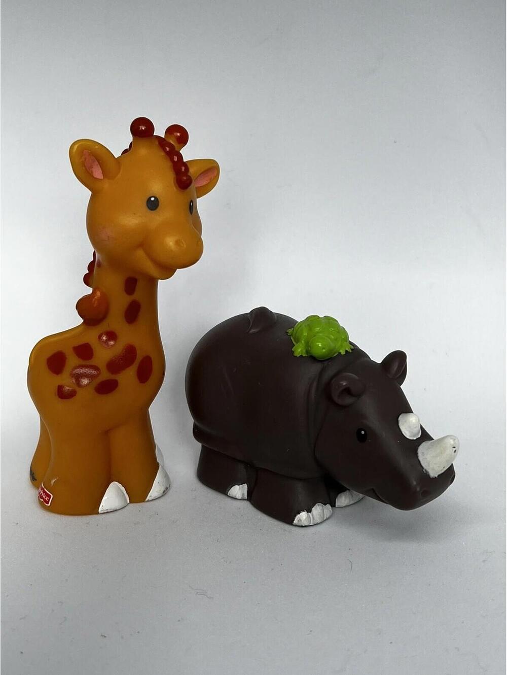 Little People Safari Zoo Animals Zebra Rhino Bundle Fisher Price Lot Of Two